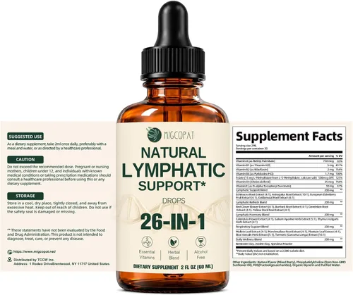 Vista 13 de Migcopat Gotas de drenaje linfático liposomal 26 en 1, sabor mixto de bayas