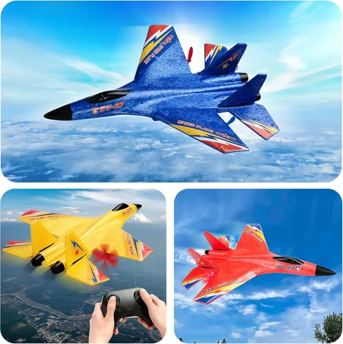 Vista 6 de SU27 RC Fighter Plane Principiante Avión RC 6-Axis Estabilizador Amarillo