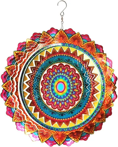 Vista 23 de FONMY - Molinillo de viento de acero inoxidable, regalo para decoración de jardín, interiores y exteriores, manualidades, adornos de 6 pulgadas Mds02