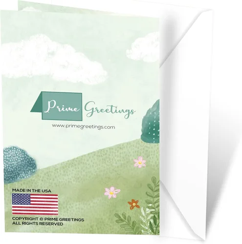 Vista 4 de Prime Greetings Tarjeta de felicitación religiosa para bautismo de bebé, hecha en Estados Unidos, ecológica, tarjeta gruesa con sobre de alta