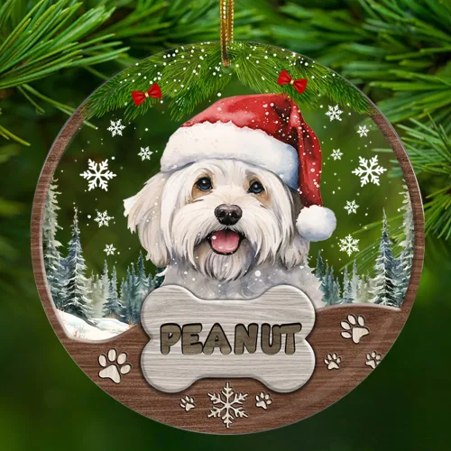 Vista 11 de Adorno personalizado de gato negro para regalo de Navidad de 2.90 x 2.90 pulgadas, acrílico personalizado con nombre de mascota, árbol para colgar