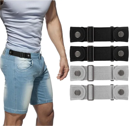 Vista 12 de BELTROAD Cinturones sin hebilla para hombres y mujeres, cinturón lateral sin hebilla, cinturón elástico ajustable invisible sin hebilla