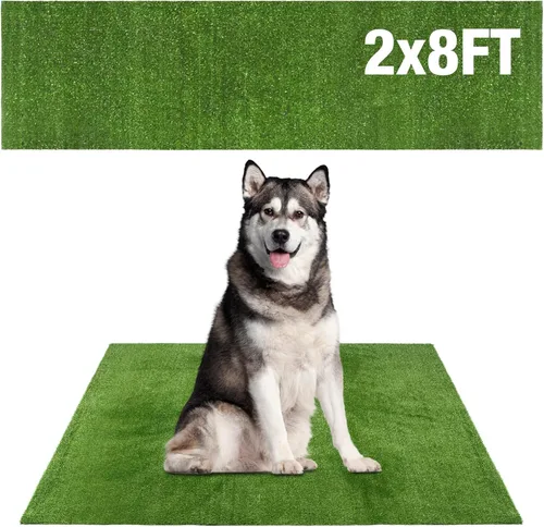 Vista 8 de GLOBREEN Almohadilla de césped para perro, tamaño grande - 2 pies x 6 pies, césped de entrenamiento sanitario para perros, césped artificial