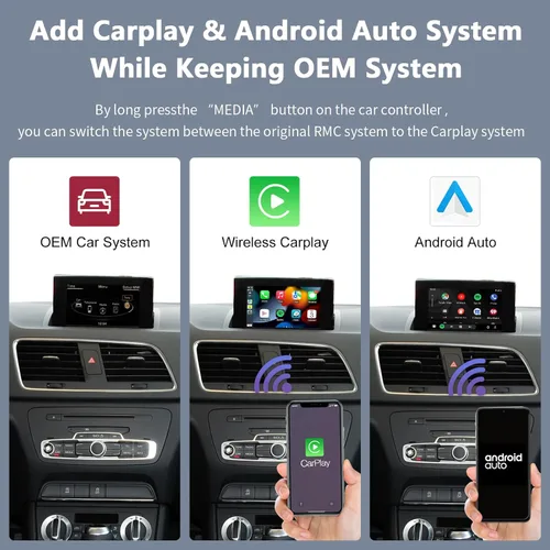 Vista 3 de Road Top Decodificador inalámbrico de interfaz CarPlay para Audi Q3