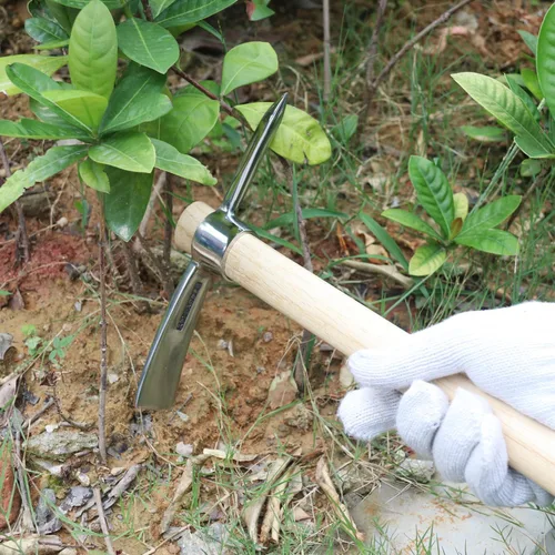 Vista 5 de 2 piezas de hacha Mattock Pick de 16 pulgadas, azada de acero inoxidable, púa de jardín, selección de mattock para deshierbe, aflojar el suelo