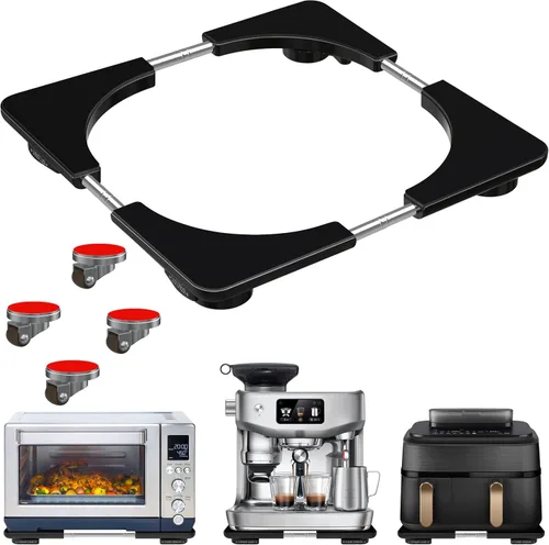 Vista 11 de Adjustable Black Appliance Slider Tray - Expandable 6" x 11"- 11" x 20