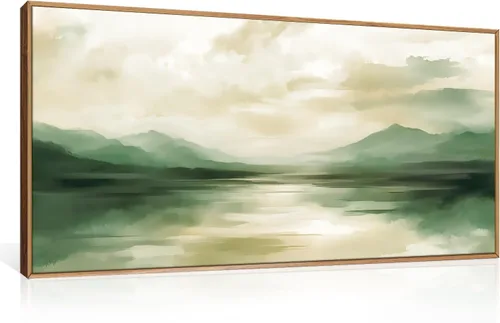 Vista 284 de FWIEXA Juego de Arte de Lienzo Bohemio Enmarcado para Pared, Cuadros Botánicos Verde Salvia Decoración de Pared, Impresiones de Arte de Plantas