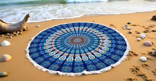 Vista 27 de Tapiz redondo de mandala indio, manta de playa, mantel de algodón gitano hippie bohemio, toalla de playa, esterilla de yoga