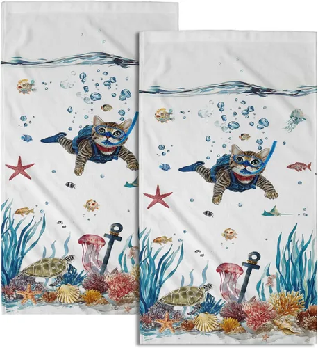 Vista 62 de Giwawa Juego de 2 toallas de mano vintage con diseño de oso y ciervo, diseño de alce y árbol, toalla de cara súper suave para baño, cocina, hombre