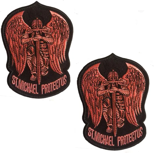 Vista 8 de St. Saint Michael Protect Us - Parche bordado de moral, parches tácticos militares para operador del ejército con cierres de gancho y bucle, 3.54 x