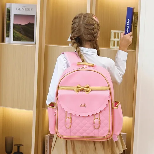 Vista 2 de Mochila impermeable de PU para niños de la escuela primaria