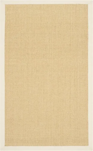 Vista 113 de Alfombra de sisal Safavieh, de color maíz y negro, tejida a mano, de la colección de fibras naturales; 5 x 8 pulgadas, NF441A, Tela, Gris / Gris