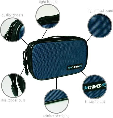 Vista 3 de ChillMed® Companion - Estuche para medidor de glucosa, bolsa de suministro para diabéticos, organizador para viajes y transporte de insulina y otros