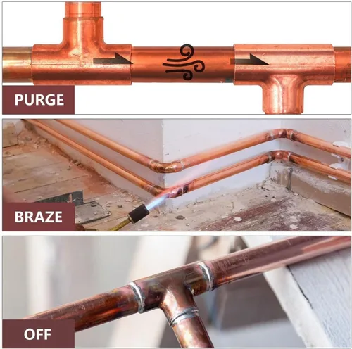 Vista 3 de Herramienta de purga de nitrógeno mejorada, regulador de purga de nitrógeno ajustable disponible para HVAC, herramienta de purga de nitrógeno de 1/4