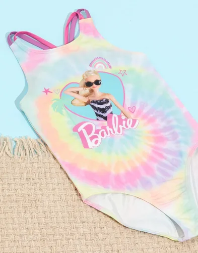 Vista 3 de Barbie Traje de baño para niñas y niños con logotipo de muñeca Tie Dye