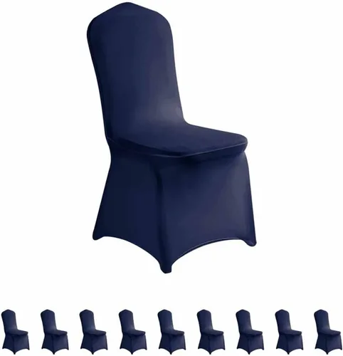 Vista 39 de LZY 6 piezas Fundas de Silla de Spandex Elásticas Fundas Deslizables para Fiestas de Boda, Fundas de Decoración de Sillas de Comedor y Banquete Negro