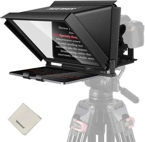 Vista 10 de NEEWER X12 Teleprompter de Aluminio con Control Remoto RT-110 (Conectado a través de Bluetooth en la Aplicación NEEWER Teleprompter) y Estuche