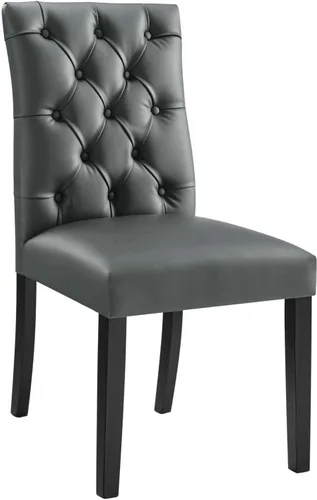 Vista 9 de Modway MO- Duchess - Silla de comedor tapizada de piel sintética con botones capitoné, color negro