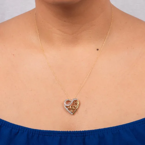 Vista 2 de Sterling Silver and 14K Gold Plated Romantic Heart Valentines Day Jewelry Gifts - 18" Pendant Necklaces or 7.5" Bracelets