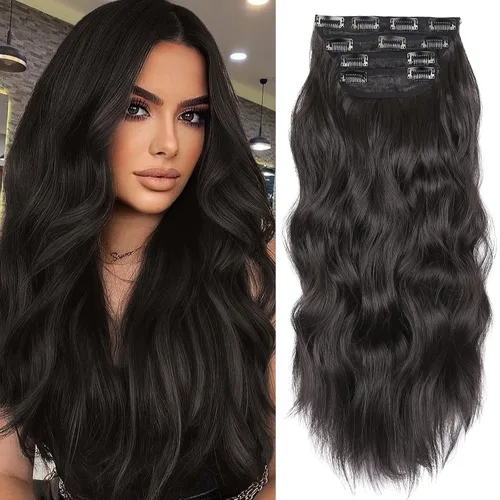 Vista 32 de Extensiones de cabello lacio con clip, suaves y gruesas (20 pulgadas, 4 unidades, 16H613#)