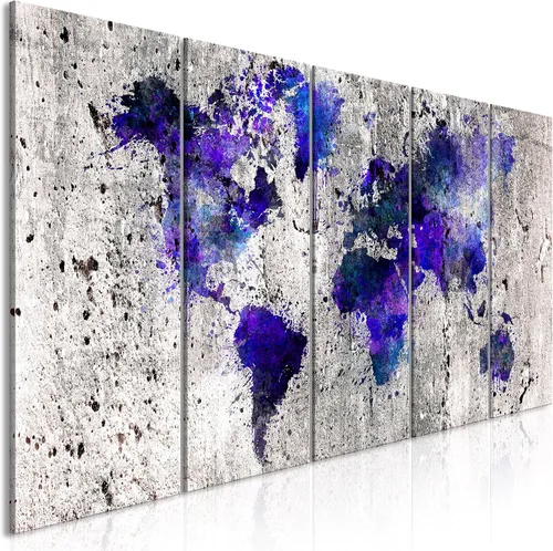 Vista 17 de artgeist Lienzo decorativo para pared, mapa del mundo, 40 x 16 pulgadas, 5 unidades, decoración del hogar, enmarcado, estirado, foto, pintura