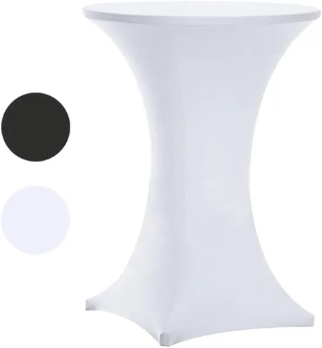Vista 8 de Tina's Fundas para mesa de cóctel, color negro, paquete de 4 manteles de 36 Mantel de cóctel de elastano elástico ajustable, mantel de mesa de 4