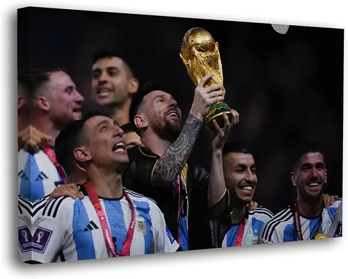 Vista 18 de SpiritualHands Lionel Messi - Póster en lienzo de Messi Argentina, póster de fútbol de Leo Messi para dormitorio de niños, 8 x 12 pulgadas, listo