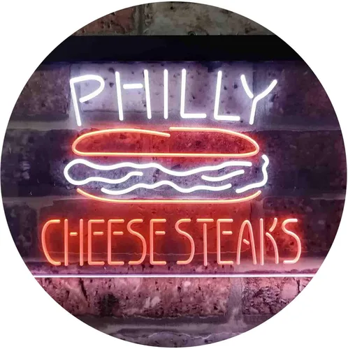 Vista 20 de ADVPRO Philly Cheese Steaks Café - Letrero de neón LED de doble color, azul y rojo, 24 x 16 pulgadas st6s64-i3850-br