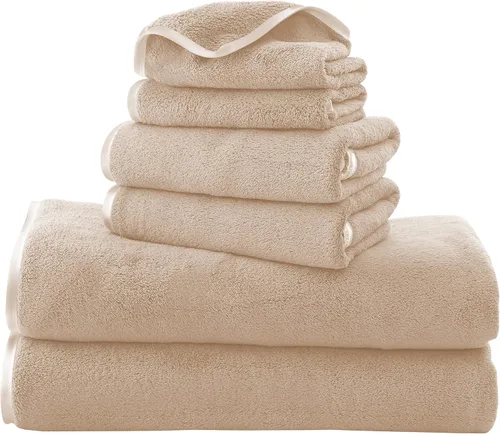 Vista 35 de TENSTARS Toallas de baño de seda con dobladillo para liquidación de baño - 27 x 55 pulgadas - Ligeras, delgadas, de secado rápido - Toalla