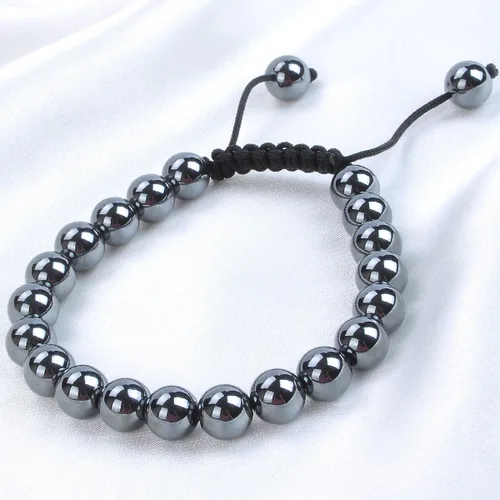 Vista 3 de Massive Beads - Pulsera de cuentas de cristales de macramé con poder curativo natural, unisex, ajustable, 516 pulgadas (8 mm)