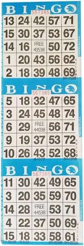 Vista 2 de Tarjetas de papel para jugar bingo – 3 tarjetas – 5 hojas – 100 libros de 5 hojas