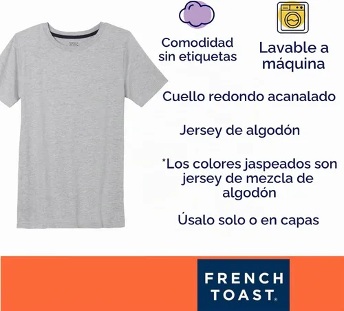 Vista 2 de French Toast Camiseta de manga corta con cuello redondo para niño Blanco