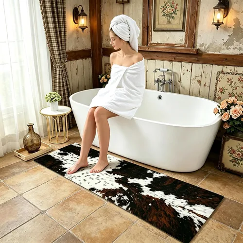 Vista 15 de MUGINYU Get Naked Tapete de Baño, Alfombrillas de Baño Modernas y Divertidas en Blanco y Negro de Secado Rápido Absorbentes Antideslizantes Delgadas