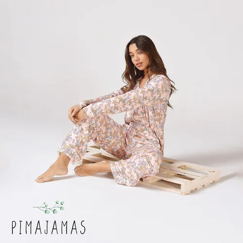 Vista 7 de Conjunto de pijama para mujer, algodón Pima peruano, suavidad superior, conjunto de ropa de descanso para mujer
