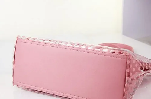 Vista 6 de FTSUCQ - Bolso de mano transparente para mujer diseño de lunares