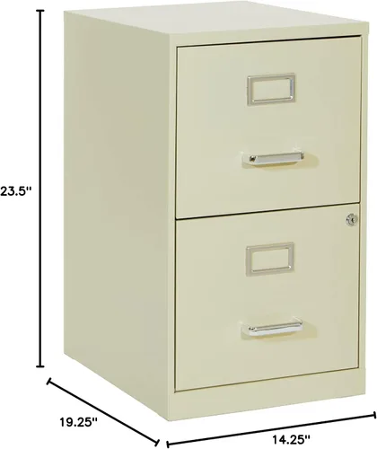 Vista 11 de OSP Home Furnishings - Archivador de metal con 2 cajones con cierre, color marrón Beige Bronceado