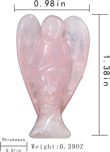 Vista 6 de Figura de ángel de cristal curativo, piedra preciosa natural, tallada a mano, estatua de ángel guardián de la paz, cristales curativos de Reiki