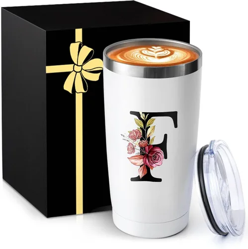 Vista 22 de Taza de café aislada de 20 onzas con tapa de acero inoxidable a prueba de derrames y fugas, pesada, grande, reutilizable, térmica, para viajes
