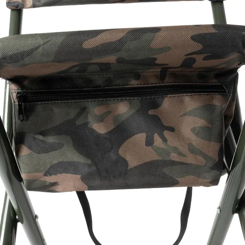Vista 5 de Rothco Taburete plegable de lujo con respaldo y bolsa - Asiento portátil para aventuras al aire libre Camuflaje del bosque