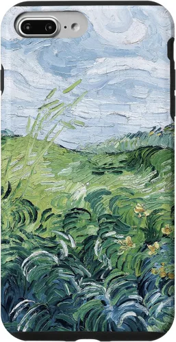 Vista 12 de Van Gogh - Carcasa para iPhone 17, diseño de campos de trigo verde