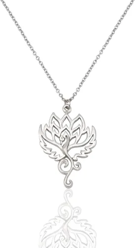 Vista 6 de QUINNLYN & CO. Phoenix Om - Collar con colgante de flor de loto, regalos hechos a mano para mujeres con cita inspiradora en tarjeta de felicitación