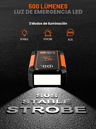 Vista 5 de S ZEVZO Arrancador de salto A11, batería de coche mejorada de 5000 A portátil (motores de gas de 10.0 L y diésel de 7.0L) con amplificador de litio