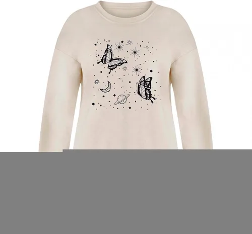 Vista 5 de Oversized Sweatshirt for Women Crewneck Pullover Aesthetic Graphic Long Sleeve Top Casual Cute Loose Fit Fleece Print Drop