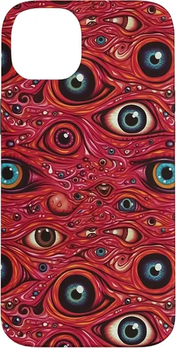 Vista 14 de iPhone 13 Weirdcore Dreamcore Horror Trippy psicodélico Estuche de globos oculares