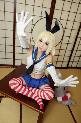 Vista 4 de GK-O Juego Anime Kantai Colección KAN Colle Shimakaze Cosplay Traje uniforme