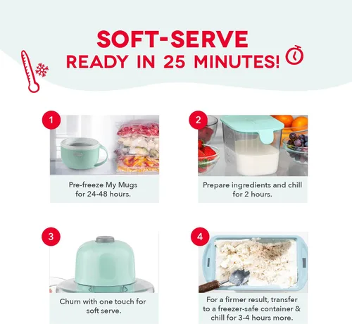 Vista 5 de Dash My Mug Ice Cream Maker - Máquina para hacer helados, hace una sola porción de gelato, yogur congelado, sorbete y más, fácil de limpiar y usar