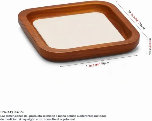Vista 7 de Oirlv - Bandeja de exhibición de joyas de madera maciza, organizador Blanco crema