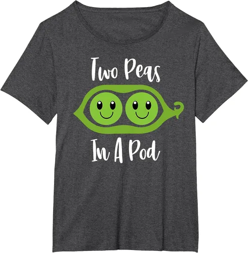 Vista 8 de Two Peas in A Pod Couples Matching Best Friend Cute Veg T-Shirt Baby Blue