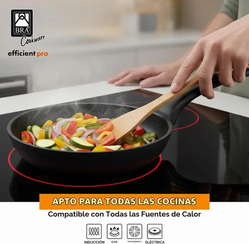 Vista 5 de BRA COOKWARE Efficient Pro - Juego de sartenes antiadherentes de 2 piezas