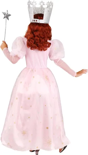 Vista 3 de Disfraz de mago de Oz Glinda la bruja buena para niños, disfraz de mago de Oz Glinda y tiara